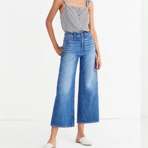 Madewell Wide Leg Crop Denim Jeans Finney Wash Size 29